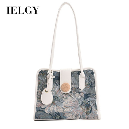 IELGY Large capacity bag women's summer fashion oil painting shoulder bag simple ins design tote bag