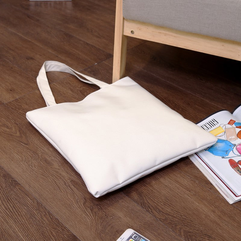 Solid color canvas bag art female shoulder canvas bag