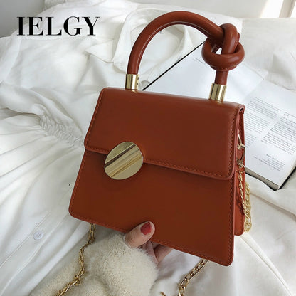 IELGY One-shoulder messenger women bag retro fashion comfortable portable chain small square