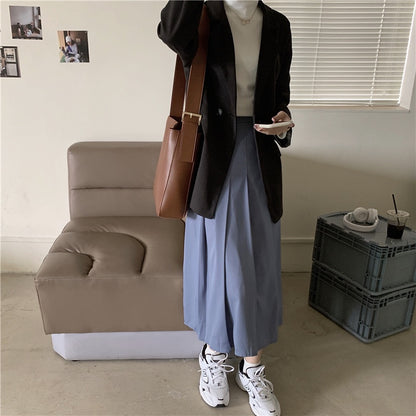 IELGY large capacity simple commuter retro messenger bucket bag