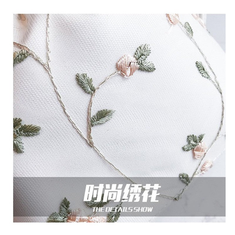 Bucket Bag Chain Lace Embroidery Shoulder Messenger Bag