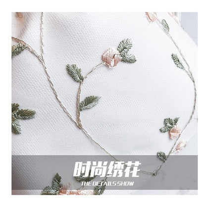 Bucket Bag Chain Lace Embroidery Shoulder Messenger Bag