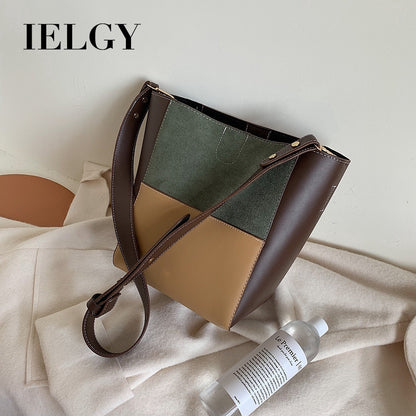IELGY ins recommended colorblock bucket bag