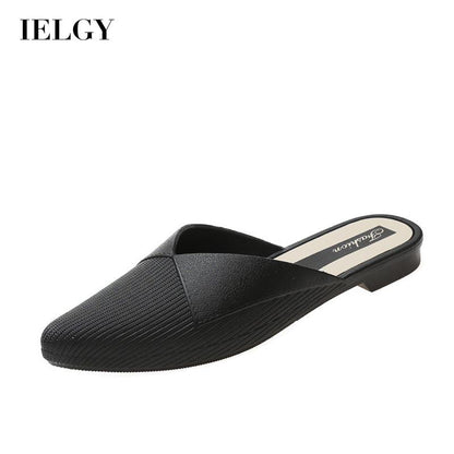 IELGY casual Korean style solid color fashion outer wear Baotou slippers