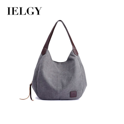 New canvas bag female bag fashion wild art simple shoulder bag multi-compartment leisure big bag