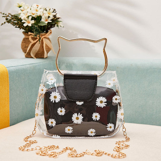 IELGY all-match daisy outing Korean version jelly bag design portable shopping mobile phone bag mother-and-child bag one-shoulder diagonal handbag