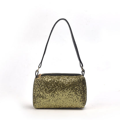 IELGY Fashion casual sequins large capacity shoulder lightweight cross-body handbag portable pillow bag chain