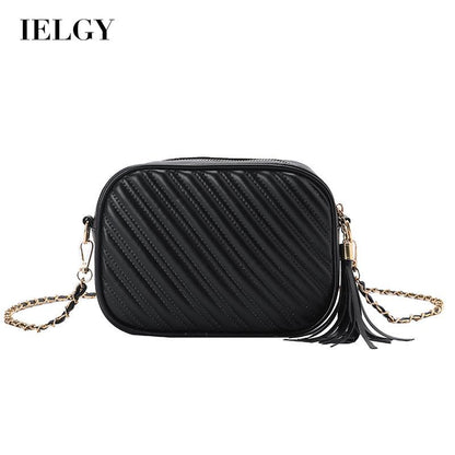 IELGY Black Market On Lingge Retro Women's Chain Crossbody Bag Fashion PU Western Style