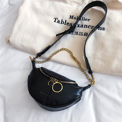 IELGY niche fashion bag chest bag all-match single shoulder messenger bag