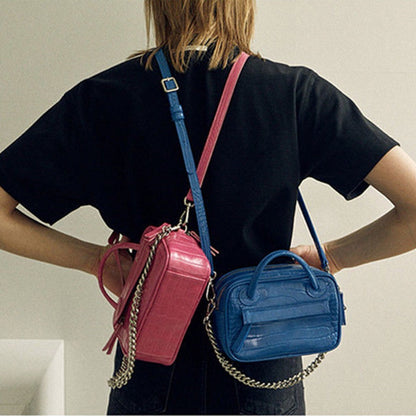 IELGY fashion niche design retro chain handbag crocodile pattern one-shoulder diagonal