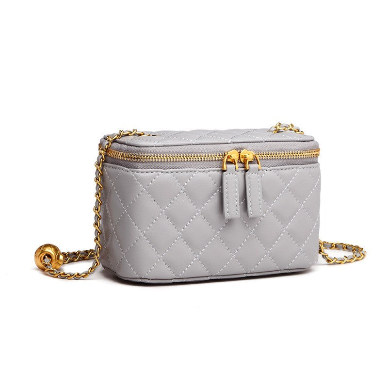 IELGY Women's bag Fashion One shoulder PU Chain Rhombus Solid color All-match Crossbody