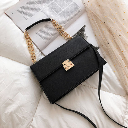 IELGY Women's bag one-shoulder all-match large capacity Korean version stylish simple square chain crossbody
