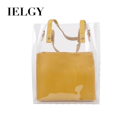 IELGY Transparent bag female jelly bag shopping bag shoulder bag