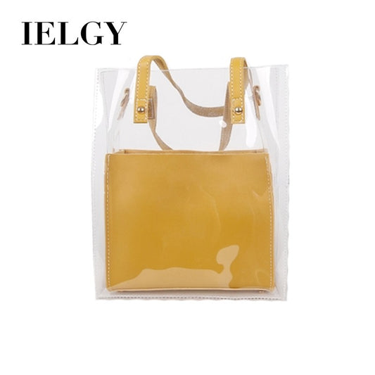 IELGY Transparent bag female jelly bag shopping bag shoulder bag