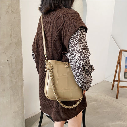 IELGY Fashion Ladies Large-capacity Korean Style Diagonal Bag Soft Leather Belt Buckle