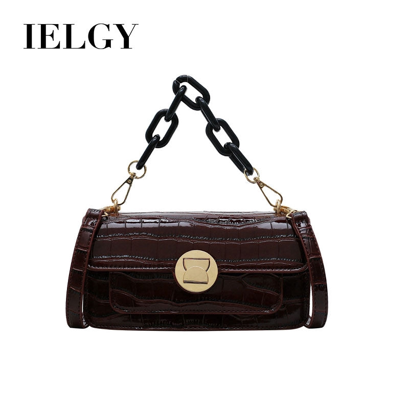 IELGY One-shoulder handbags fashion crocodile pattern wild retro Messenger small square bag female