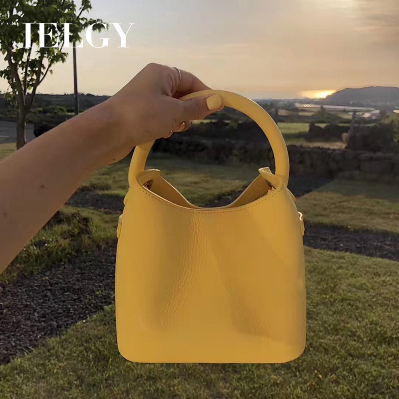 IELGY One-shoulder handbags fashion tide wild texture portable Messenger bucket bucket