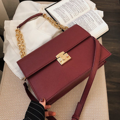 IELGY Women's bag one-shoulder all-match large capacity Korean version stylish simple square chain crossbody
