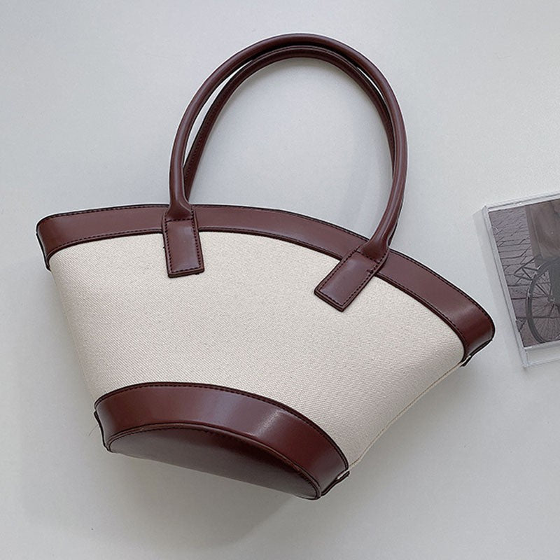 IELGY stitching bucket bags Women's bags zipper Fashion large capacity canvas ladies shoulder bags handbags fashion, trend