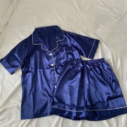 IELGY Summer ice silk exotic pajamas set