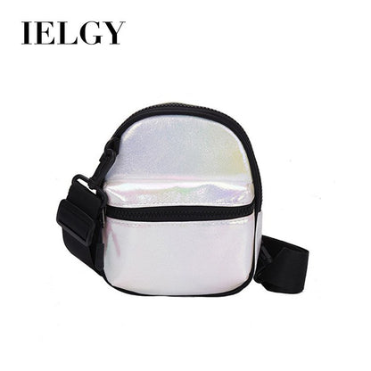 IELGY Laser wide shoulder strap small square bag casual messenger bag