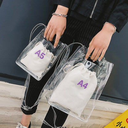 IELGY Transparent jelly mother and son bag diagonal shoulder handbag