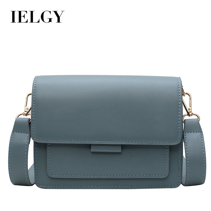 IELGY Bags Western-style women's bags Trendy Korean texture messenger bag Simple fashion solid color small square bag