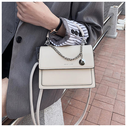 IELGY casual Women's messenger bag, commuter White one shoulder, solid color soft all-match fashion