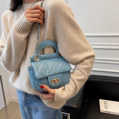 IELGY fashion ladies texture chain shoulder bag Korean version of rhombus