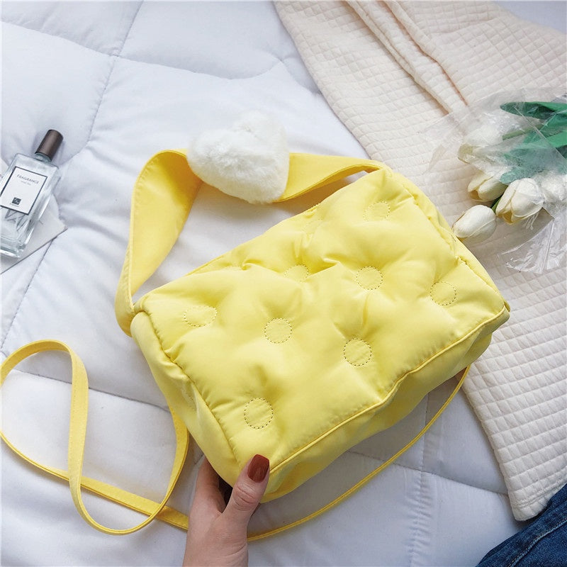 IELGY niche design bag messenger bag female green portable small square bag