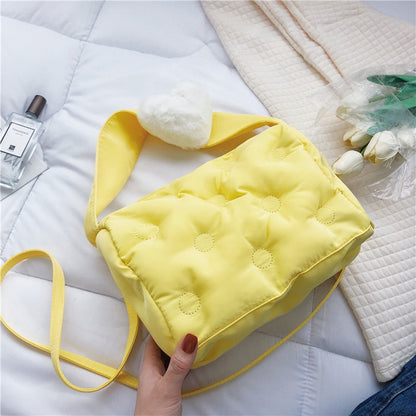 IELGY niche design bag messenger bag female green portable small square bag