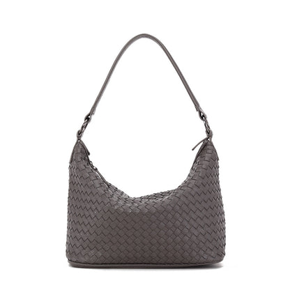 IELGY Women's bag One-shoulder Single Purple PU Woven All-match Soft surface Portable