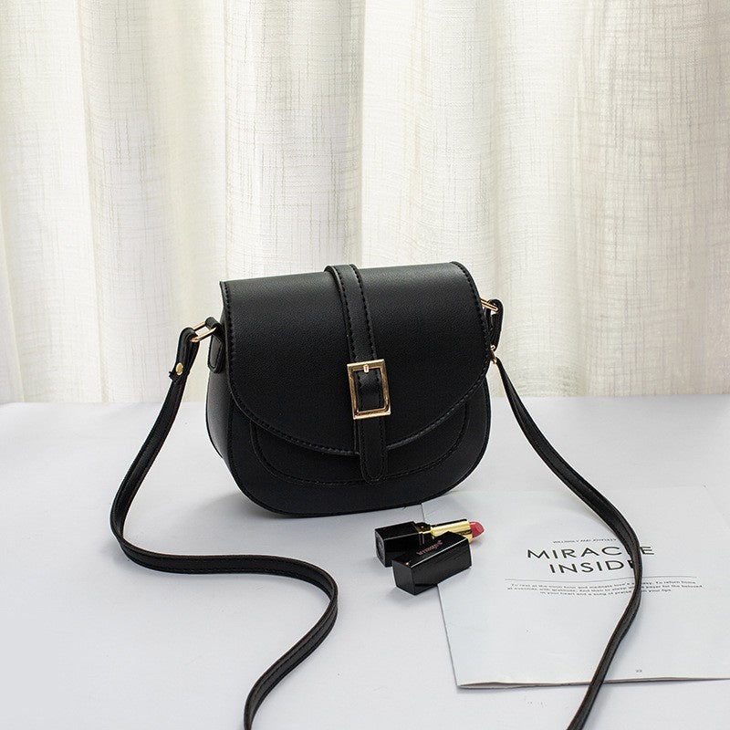IELGY Fashion Women's bag Mobile phone Saddle Japanese and Korean All-match Black 4 colors Diagonal One shoulder Trendy