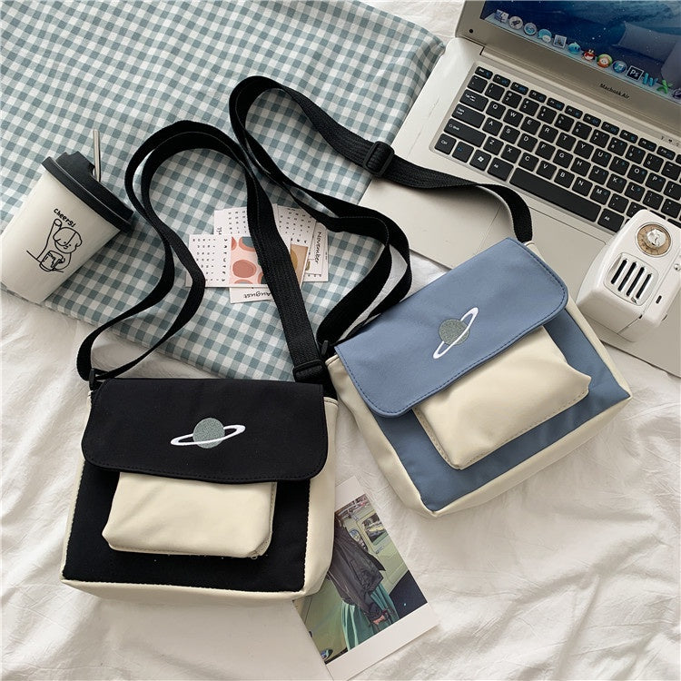 IELGY Spot new solid color street canvas shoulder bag