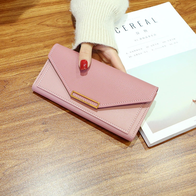 IELGY Korean Style Long Multifunctional Buckle Vintage Thin Coin Purse
