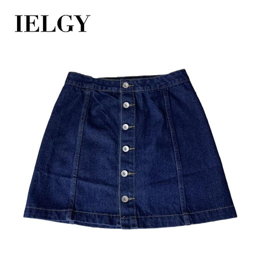 IELGY Women's classic wild fashion A-line skirt Casual denim skirt denim size M-XL,Ready stock,Hot
