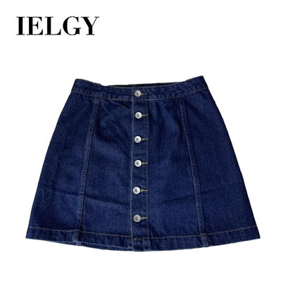 IELGY Women's classic wild fashion A-line skirt Casual denim skirt denim size M-XL,Ready stock,Hot