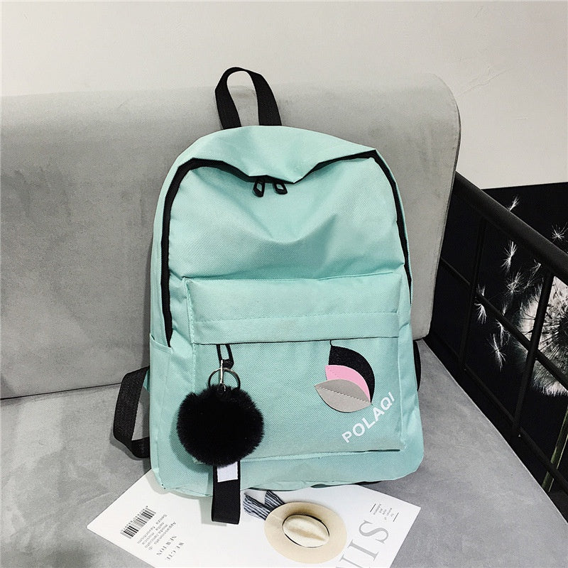IELGY Simple Korean Leaf Print Backpack Oxford Fabric