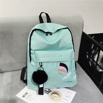 IELGY Simple Korean Leaf Print Backpack Oxford Fabric