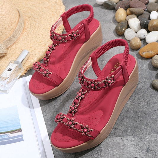 IELGY [Size36-42] Platform sandals height 5cm slope platform large size women's shoes