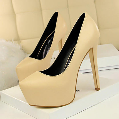 IELGY Stylish high heels simple 13.5CM thin with waterproof platform sexy thin wild shoes