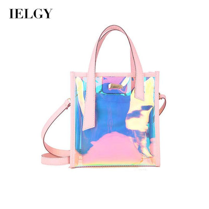 IELGY Summer Korean version jelly bag picture bag trendy transparent bag handbag ins style diagonal shoulder bag shoulder strap design