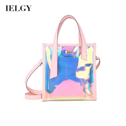 IELGY Summer Korean version jelly bag picture bag trendy transparent bag handbag ins style diagonal shoulder bag shoulder strap design