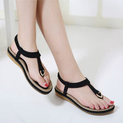IELGY [Size35-42] Buckle Sandals Women's Casual Seaside Comfortable Plus Size Beach Flats
