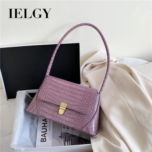IELGY Crocodile stick underarm bag for women