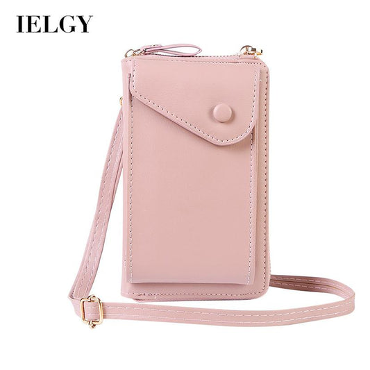 IELGY ladies simple solid color small diagonal bag multi-function mobile phone summer all-match