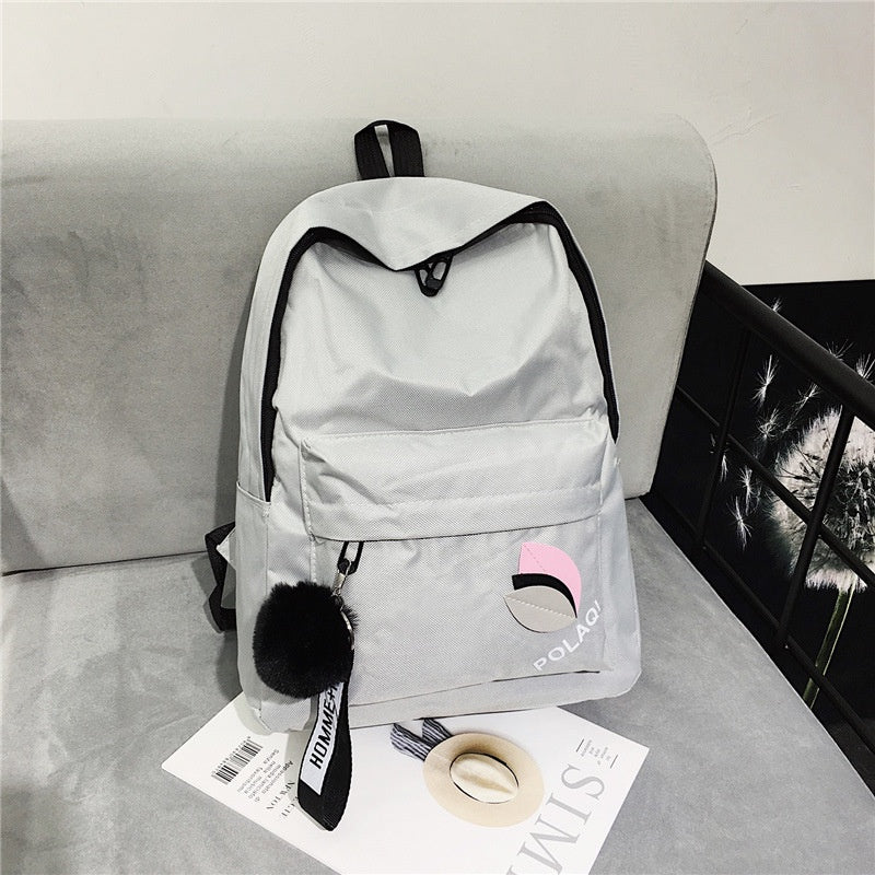 IELGY Simple Korean Leaf Print Backpack Oxford Fabric