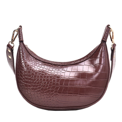 IELGY new fashion crocodile pattern wide shoulder strap portable saddle bag