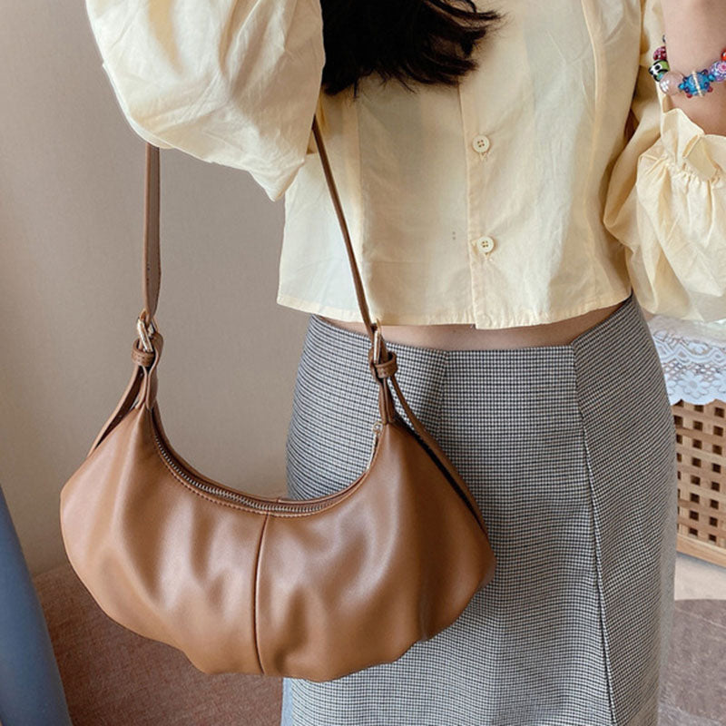 IELGY Underarms All-match PU Diagonal Clouds Tide Fashion Black Korean version Women's bag