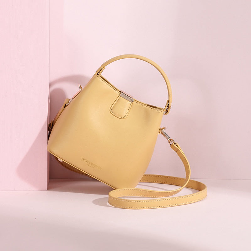IELGY fashion small bag female wild tide bucket bag handbag Single shoulder messenger solid color large capacity for ladies trendy